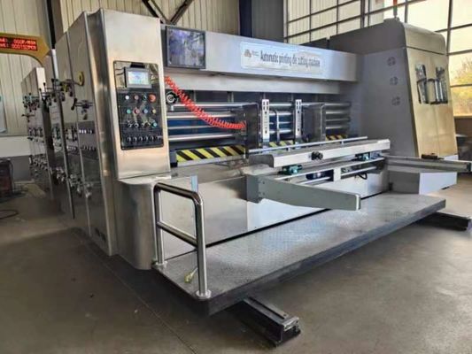 18000 KG 4 цветной гофрированный картон Пицца коробка Флексо изготовление печати Слоттинг Удаление резки картонная машина