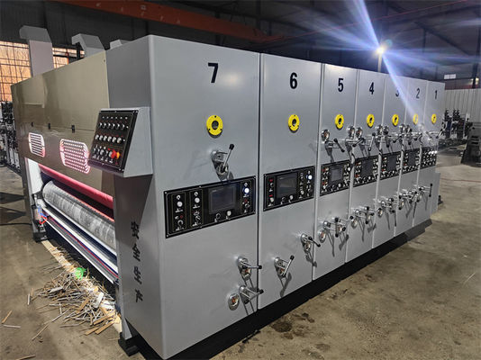 Автоматическая проводка с краем питания Flexo Четырехцветная печать Slotting режущая машина
